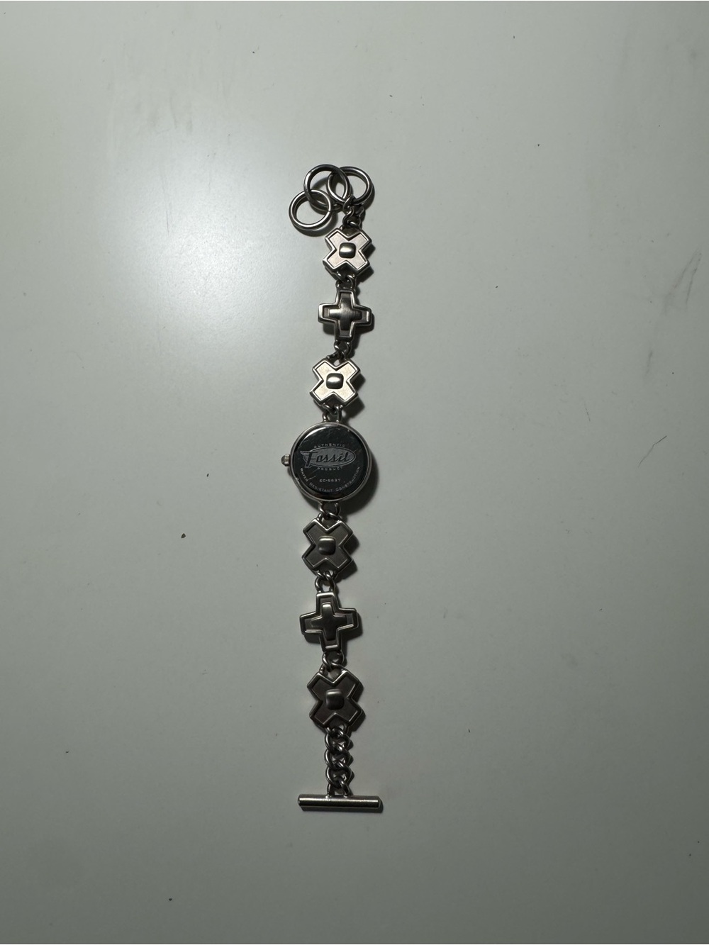 Vintage Rare Y2K Fossil Two-tone Bracelet Clasp Watch - Picture 5 of 9